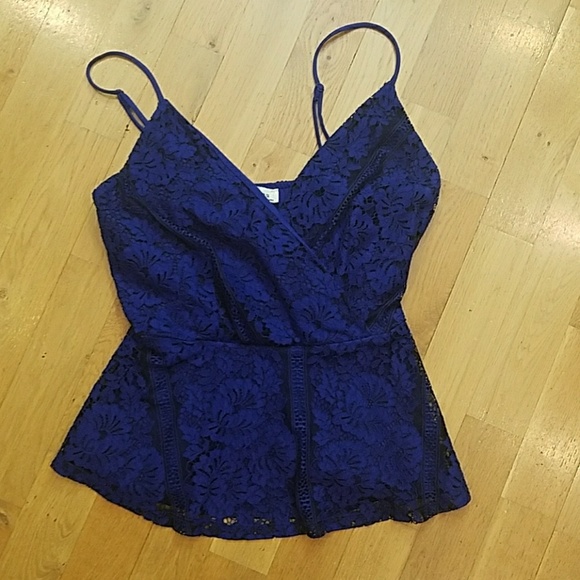 Monteau Tops - Cute Cobalt Blue Dressy Tank M